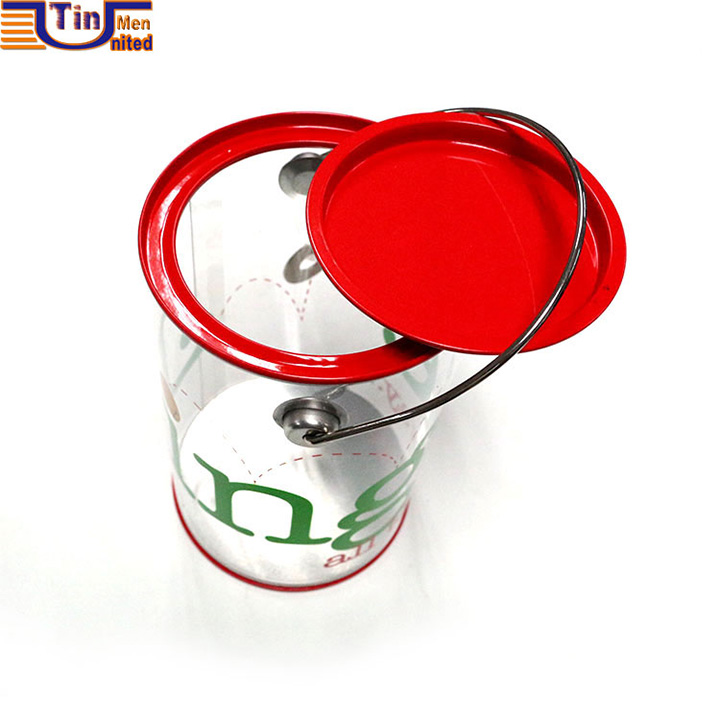 Colorful Printed Tin Can with Handle - TMY427