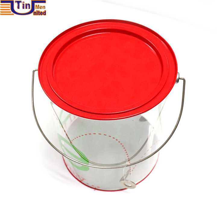 Transparent Tin Can with Handle