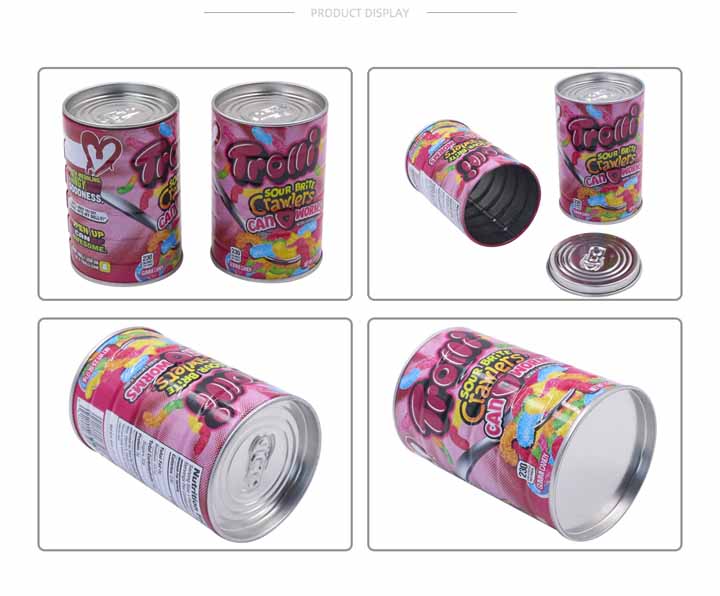 Round Pop-top Sour Candy Tin Can